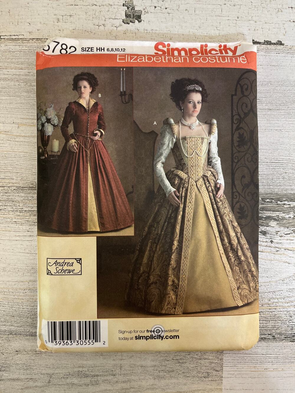 Simplicity Sewing Pattern 3782 Elizabethan Tudor Period Costume Dress 6-12 UNCUT